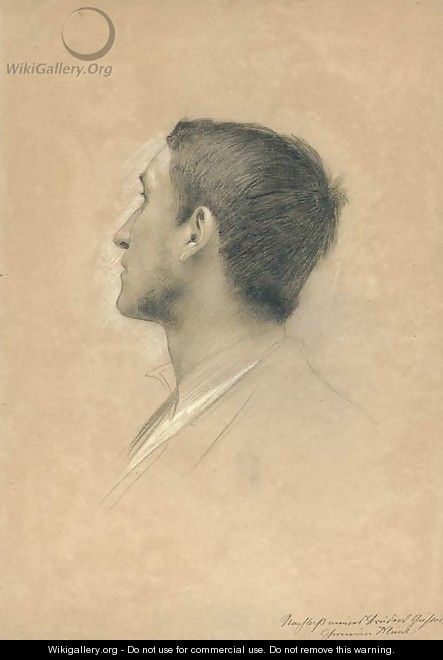Junger Mann im Profil nach links - Gustav Klimt