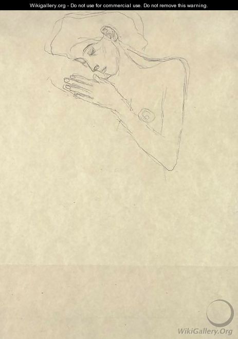 Brustbild eines Madchens mit angewinkeltem Arm - Gustav Klimt