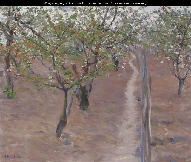 Verger, arbres en fleurs, Petit Gennevilliers - Gustave Caillebotte