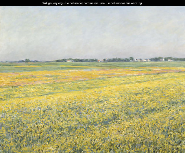 La plaine de Gennevilliers, champs jaunes - Gustave Caillebotte