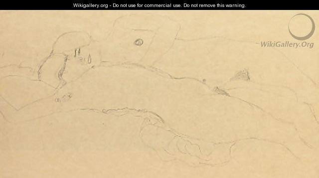 Zwei liegende Madchen - Gustav Klimt