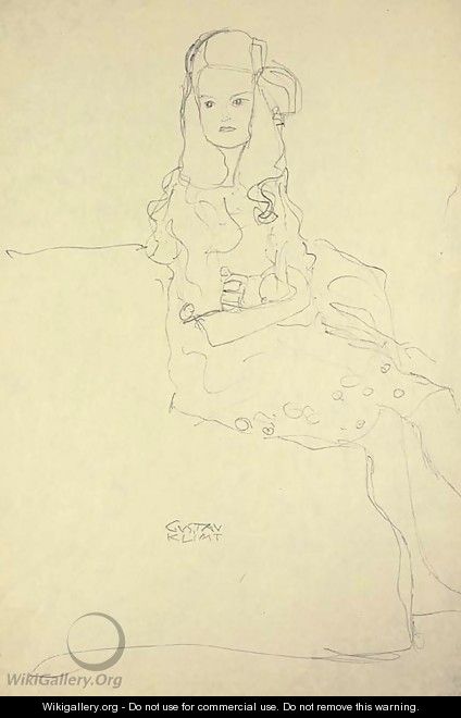 Sitzende junge Frau nach rechts, Bildnis Mada Primavesi - Gustav Klimt