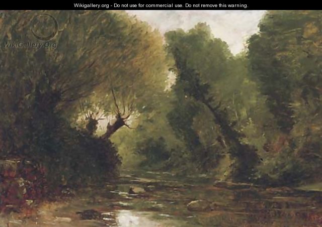 A forest stream - a study - Gustave Castan