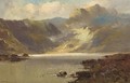 A sunlit loch landscape - Gustave de Breanski