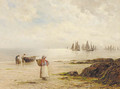 A silvery morning coast of Cornwall - Gustave de Breanski