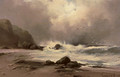 Waves against a beach - Gustave de Breanski