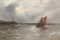 Squally weather, Gorleston Harbour - Gustave de Breanski