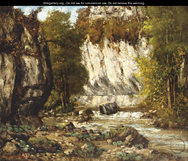 Riviere et falaise - Gustave Courbet