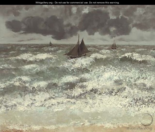 La Vague (aux trois barques) - Gustave Courbet