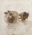 A girl and a bearded oriental, bust-length - Giuseppe Bernardino Bison