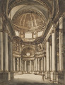 The interior of a church with a coffered dome - Giuseppe Barberi
