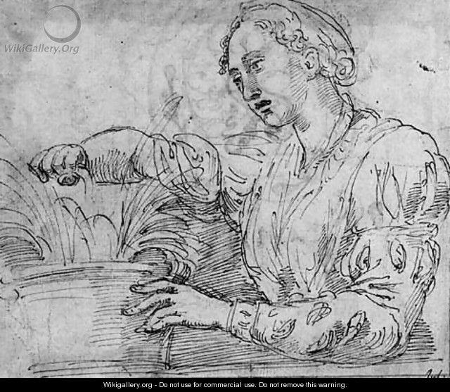A woman watering a plant - Giulio Romano (Orbetto)