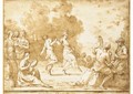 Peasants dancing in a landscape surrounded by musicians - Giuseppe Gambarini