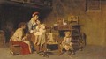 An artisan's family in an interior - Giuseppe Constantini