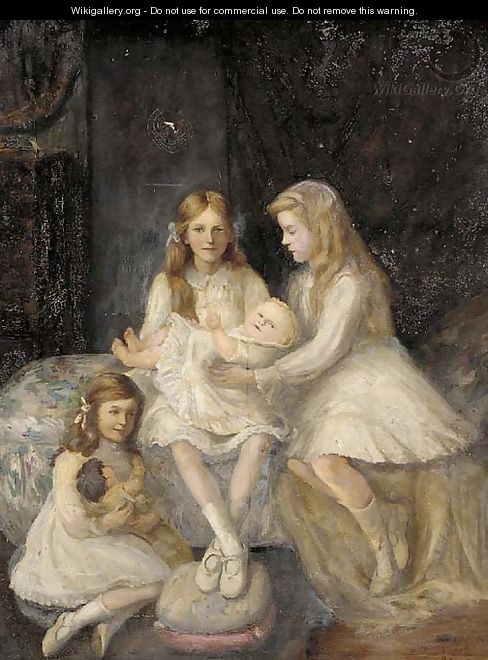 A group portrait of the Cokayne children - Grace Margaret Cokayne