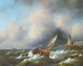 Sailing in a stiff breeze by a coast 2 - Govert Van Emmerik
