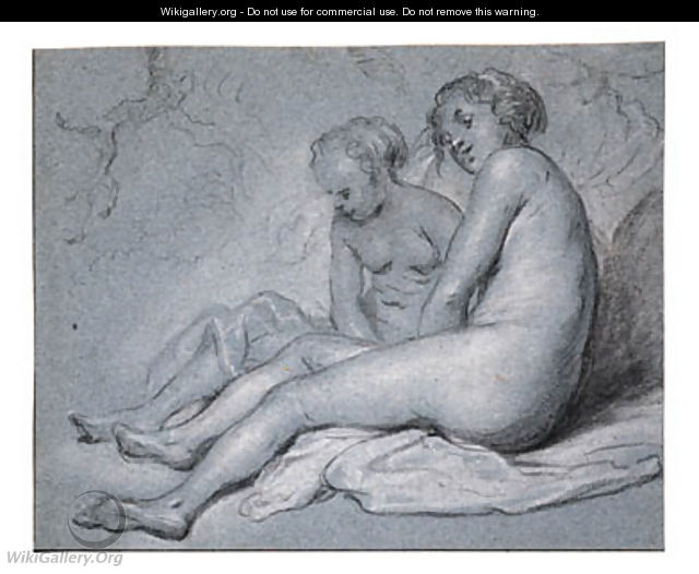 Study of two female seated Nudes - Govert Teunisz. Flinck