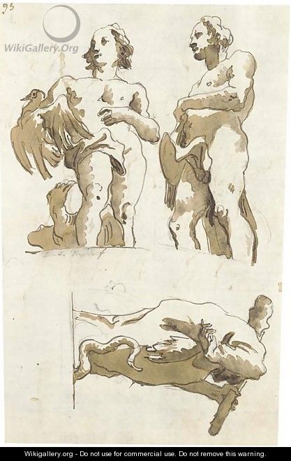 Two studies of Hercules - Giovanni Domenico Tiepolo