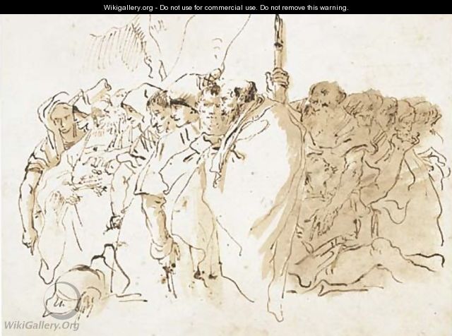 Study of a crowd - Giovanni Domenico Tiepolo