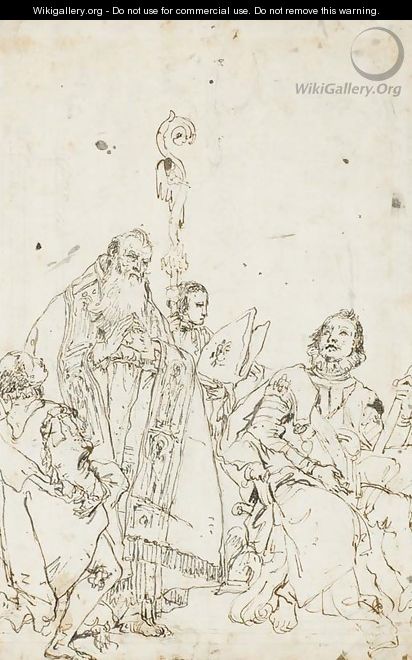 Saint Procule, eveque de Verone visitant saint Ferme et saint Rustique - Giovanni Domenico Tiepolo