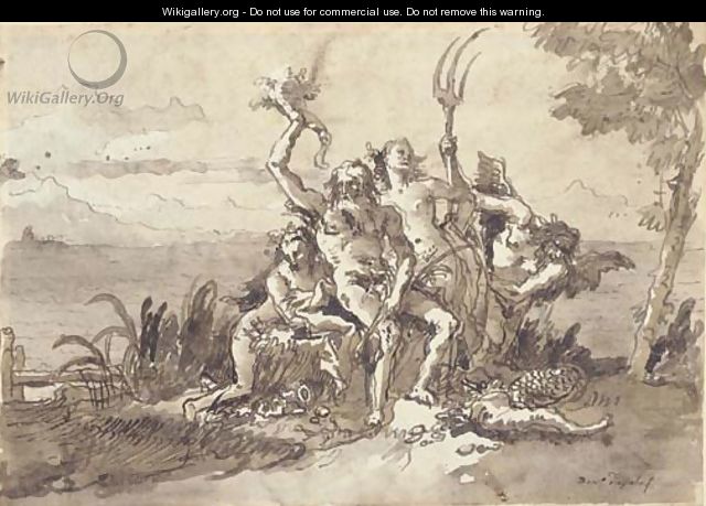 Neptune, Amphitrite and Time with a Nereid 2 - Giovanni Domenico Tiepolo