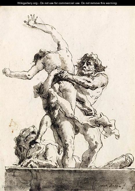 Hercules and Antaeus 2 - Giovanni Domenico Tiepolo