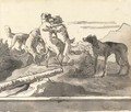 Dogs playing in a landscape - Giovanni Domenico Tiepolo