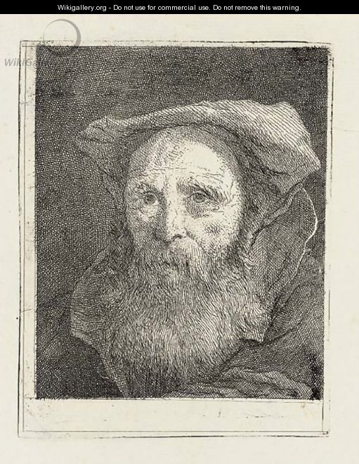Bearded old Man with a Hat, from Raccolta di Teste II - Giovanni Domenico Tiepolo