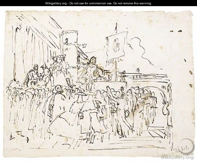 A crowd watching a charlatan - Giovanni Domenico Tiepolo