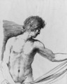 A draped Youth holding some Drapery, half-length - Giovanni Francesco Guercino (BARBIERI)
