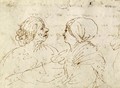 Study Of Two Women Conversing, Half-Length - Giovanni Francesco Guercino (BARBIERI)