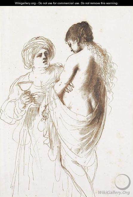 Bathsheba attended by her maid - Giovanni Francesco Guercino (BARBIERI)
