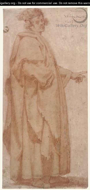A figure in a long cloak pointing to the left - Masaccio (Tommaso di Giovanni)