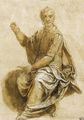 A seated figure, his right hand raised - Girolamo Siciolante Da Sermoneta