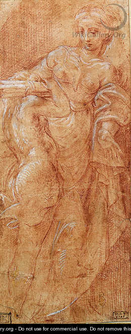 Venus and Cupid in a niche - Girolamo Mazzola Bedoli