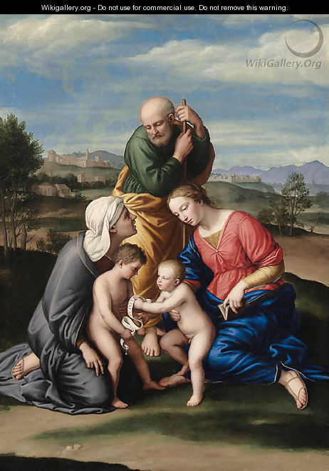 The Holy Family with the Infant Saint John the Baptist and Saint Elizabeth - Giovanni Battista Salvi, Il Sassoferrato