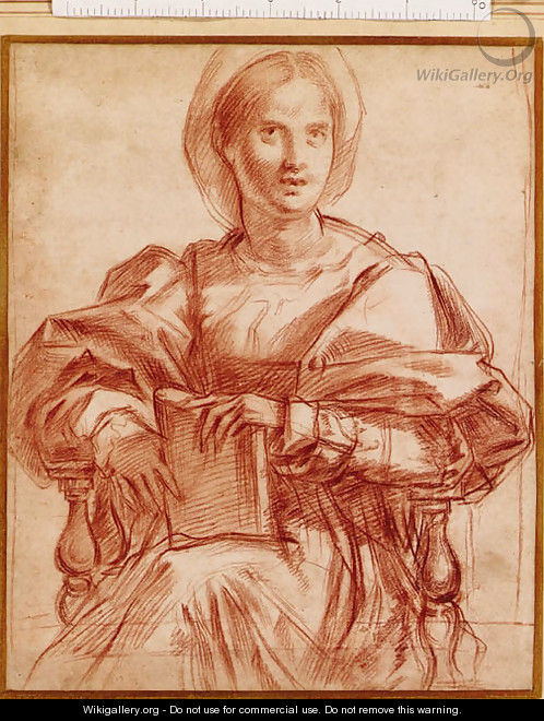Portrait of Lucrezia del Fede, after Andrea del Sarto - Giovan Battista Naldini