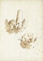 Three Punchinelli as winged cherubs - Giovanni Battista Tiepolo