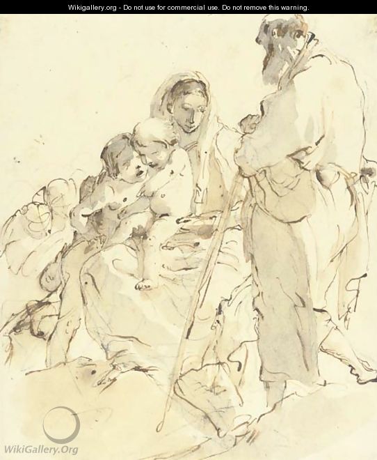 The Holy Family with the Infant Baptist - Giovanni Battista Tiepolo