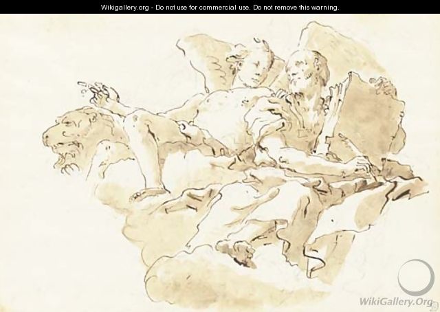 Saint Mark with an angel and the Lion - Giovanni Battista Tiepolo