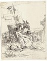 A Mother with two Children, from Scherzi (Rizzi 24) - Giovanni Battista Tiepolo