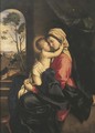 The Madonna and the Christ Child embracing in an interior - Giovanni Battista Salvi, Il Sassoferrato