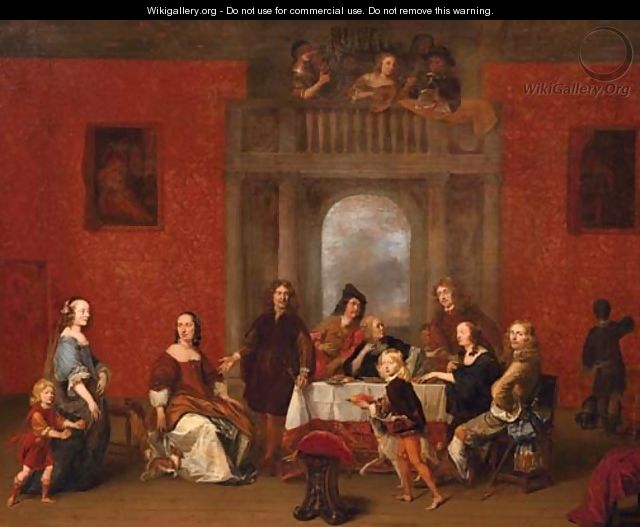 A group portrait of a family in an elegant interior - Gerrit Pietersz. Van Zijl