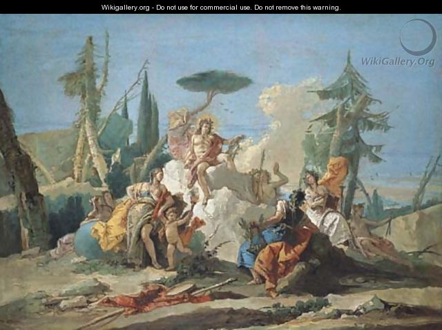 Apollo receiving Homage from the Muses - a modello - Giovanni Battista Tiepolo