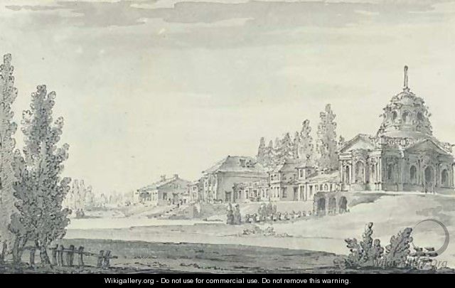 A palace with a domed pavilion in an extensive park, perhaps Sheremet