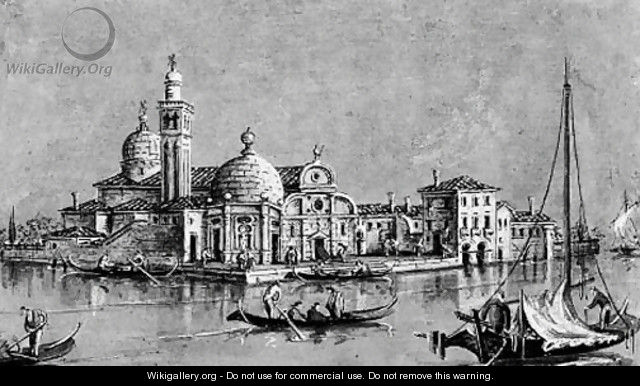A view of the cemetery of San Michele, Venice - Giacomo Guardi