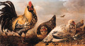 A hen and chicks in a landscape - Gijsbert Gillisz D'Hondecoeter