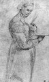 Saint Lucy holding a dish and a palm, in profile to the right - Giovanni Antonio Sogliani
