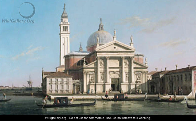 The Church of S. Giorgio Maggiore, Venice, with sandalos and gondolas - (Giovanni Antonio Canal) Canaletto