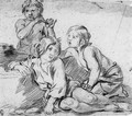 Three boys playing the flute - Giovanni Andrea Sirani